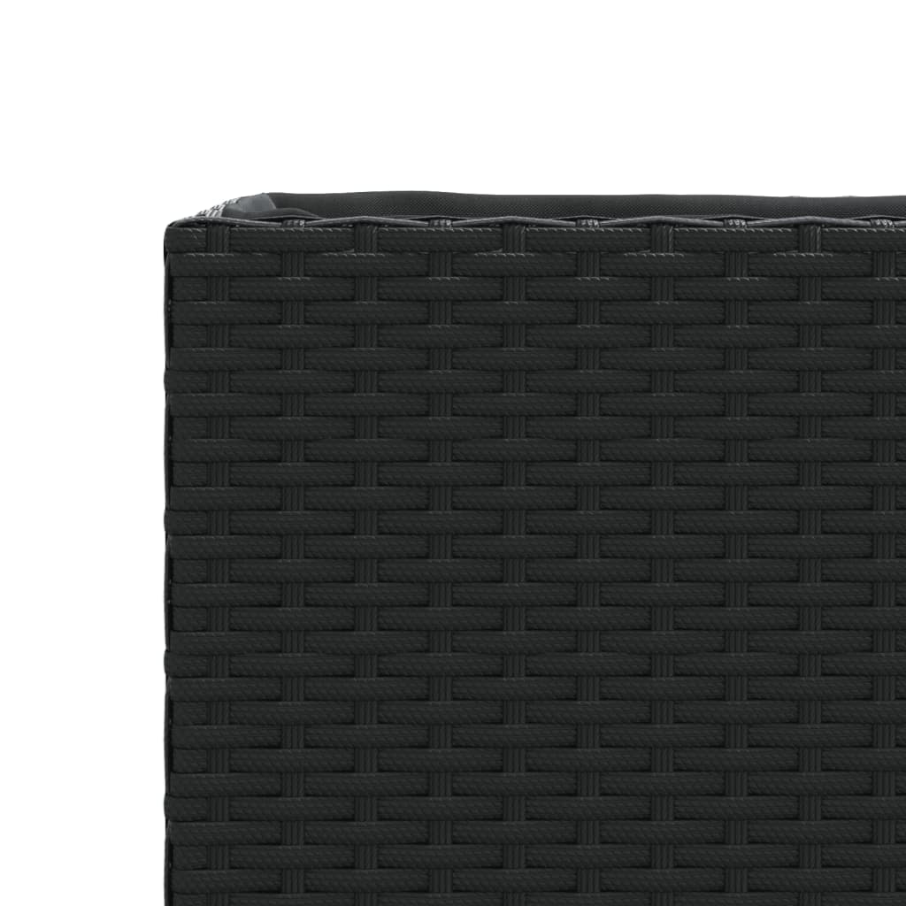 vidaXL Jardinière avec 2 pots 2 pcs Noir 90x20x40 cm Résine tressée