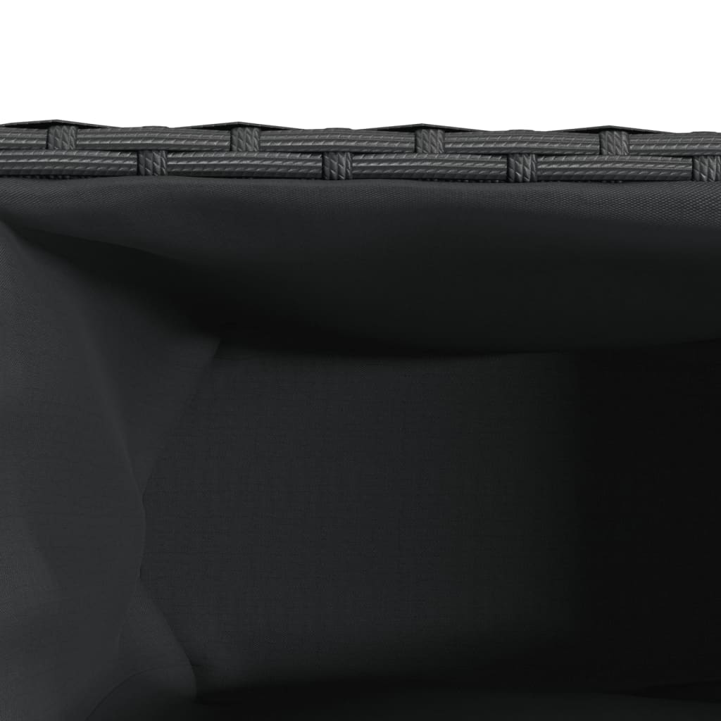 vidaXL Jardinière avec 2 pots 2 pcs Noir 90x20x40 cm Résine tressée
