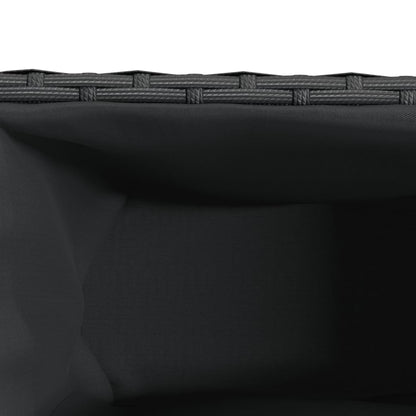 vidaXL Jardinière avec 2 pots 2 pcs Noir 90x20x40 cm Résine tressée
