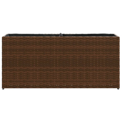 vidaXL Pflanzkübel mit 2 Töpfen 2 Stk. Braun 90x20x40 cm Poly Rattan