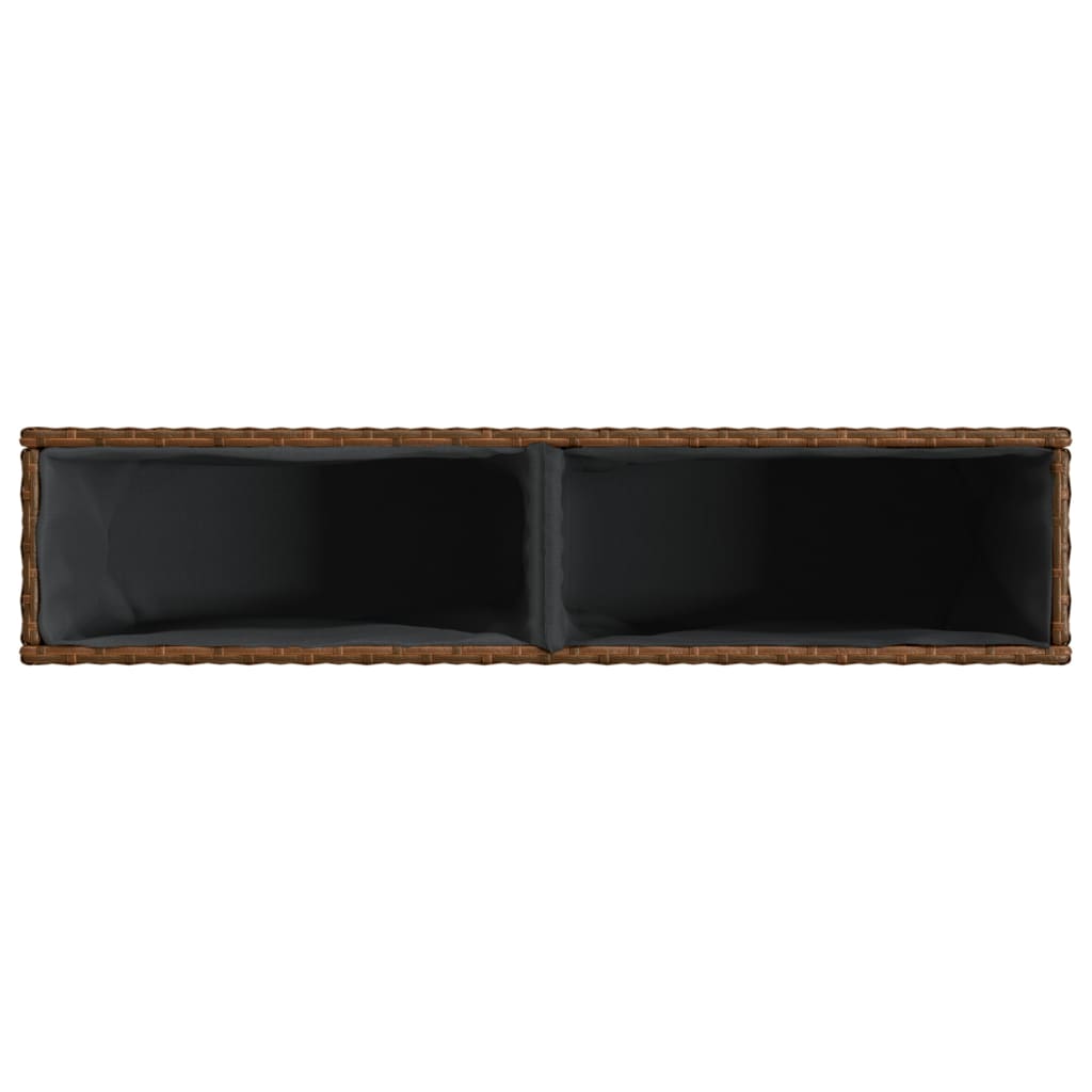 vidaXL Pflanzkübel mit 2 Töpfen 2 Stk. Braun 90x20x40 cm Poly Rattan