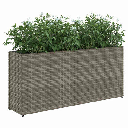 vidaXL Pflanzkübel mit 2 Töpfen 2 Stk. Grau 90x20x40 cm Poly Rattan