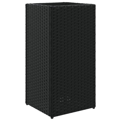 vidaXL Pflanzkübel 2 Stk. Schwarz 30x30x60 cm Poly Rattan