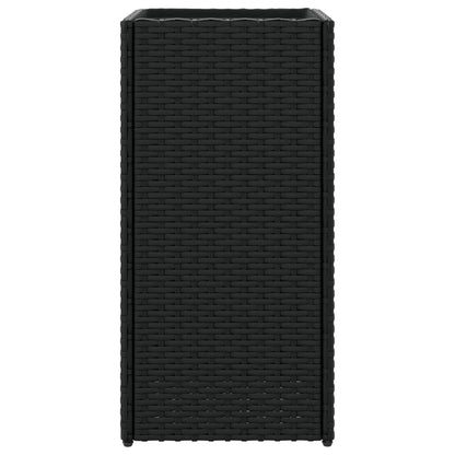vidaXL Pflanzkübel 2 Stk. Schwarz 30x30x60 cm Poly Rattan