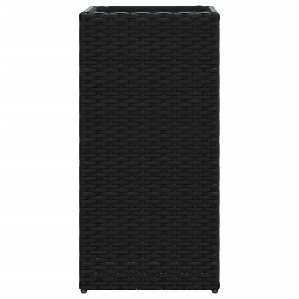 vidaXL Pflanzkübel 2 Stk. Schwarz 30x30x60 cm Poly Rattan