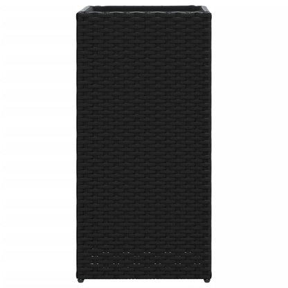 vidaXL Pflanzkübel 2 Stk. Schwarz 30x30x60 cm Poly Rattan