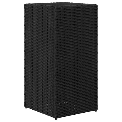 vidaXL Pflanzkübel 2 Stk. Schwarz 30x30x60 cm Poly Rattan