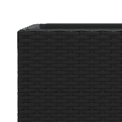 vidaXL Pflanzkübel 2 Stk. Schwarz 30x30x60 cm Poly Rattan
