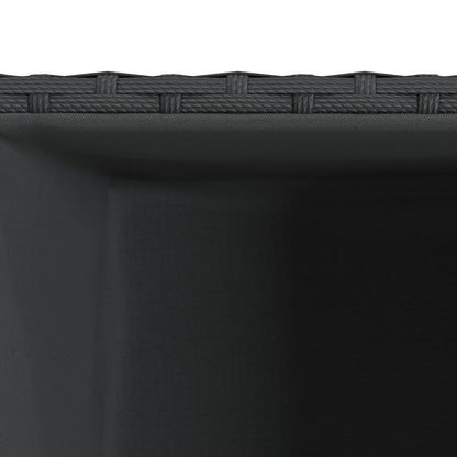 vidaXL Pflanzkübel 2 Stk. Schwarz 30x30x60 cm Poly Rattan