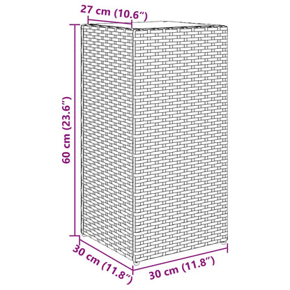 vidaXL Pflanzkübel 2 Stk. Schwarz 30x30x60 cm Poly Rattan