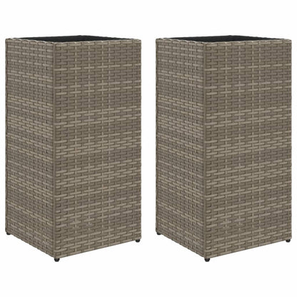 vidaXL Jardinières 2 pcs Gris 30x30x60 cm Résine tressée