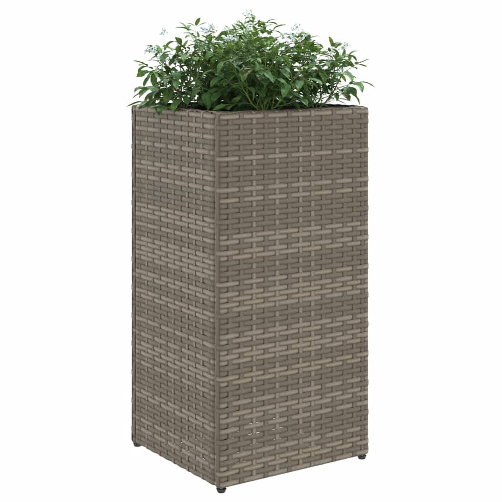 vidaXL Jardinières 2 pcs Gris 30x30x60 cm Résine tressée