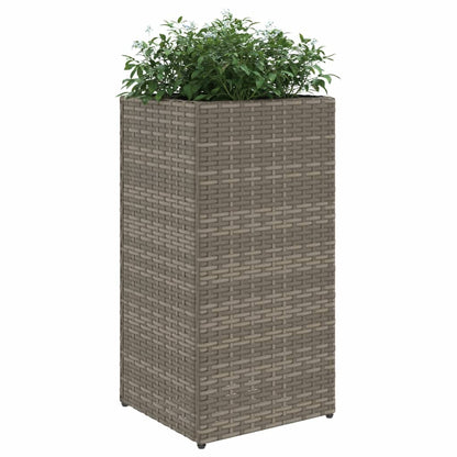 vidaXL Jardinières 2 pcs Gris 30x30x60 cm Résine tressée