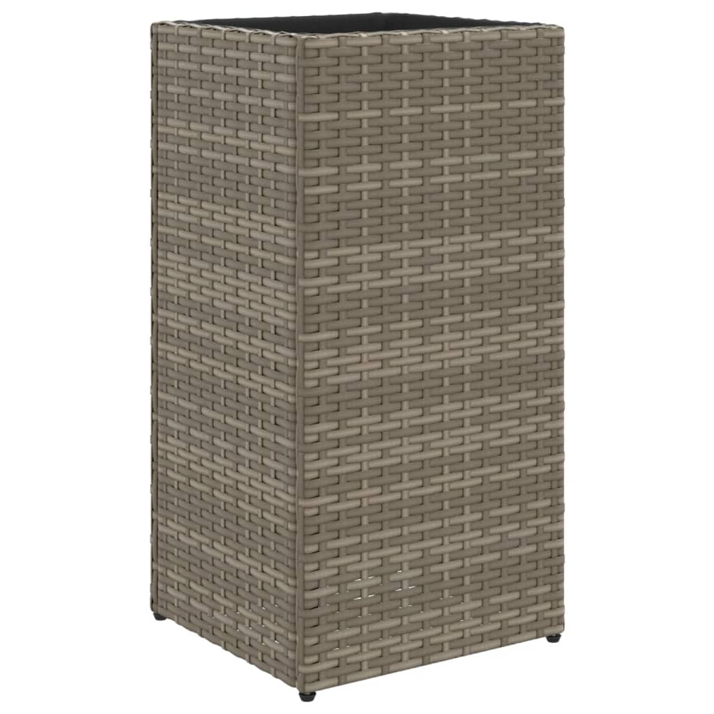 vidaXL Jardinières 2 pcs Gris 30x30x60 cm Résine tressée