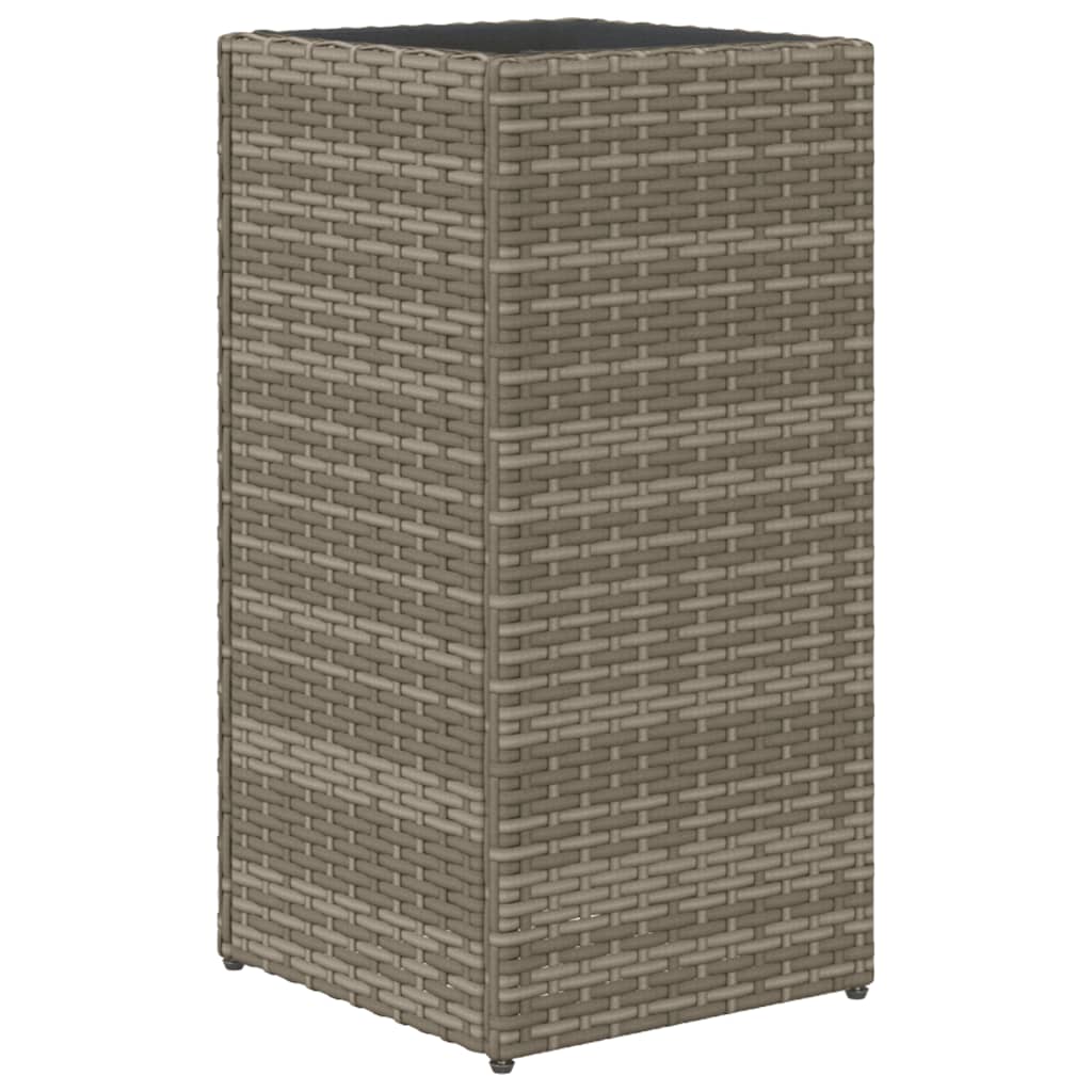 vidaXL Jardinières 2 pcs Gris 30x30x60 cm Résine tressée