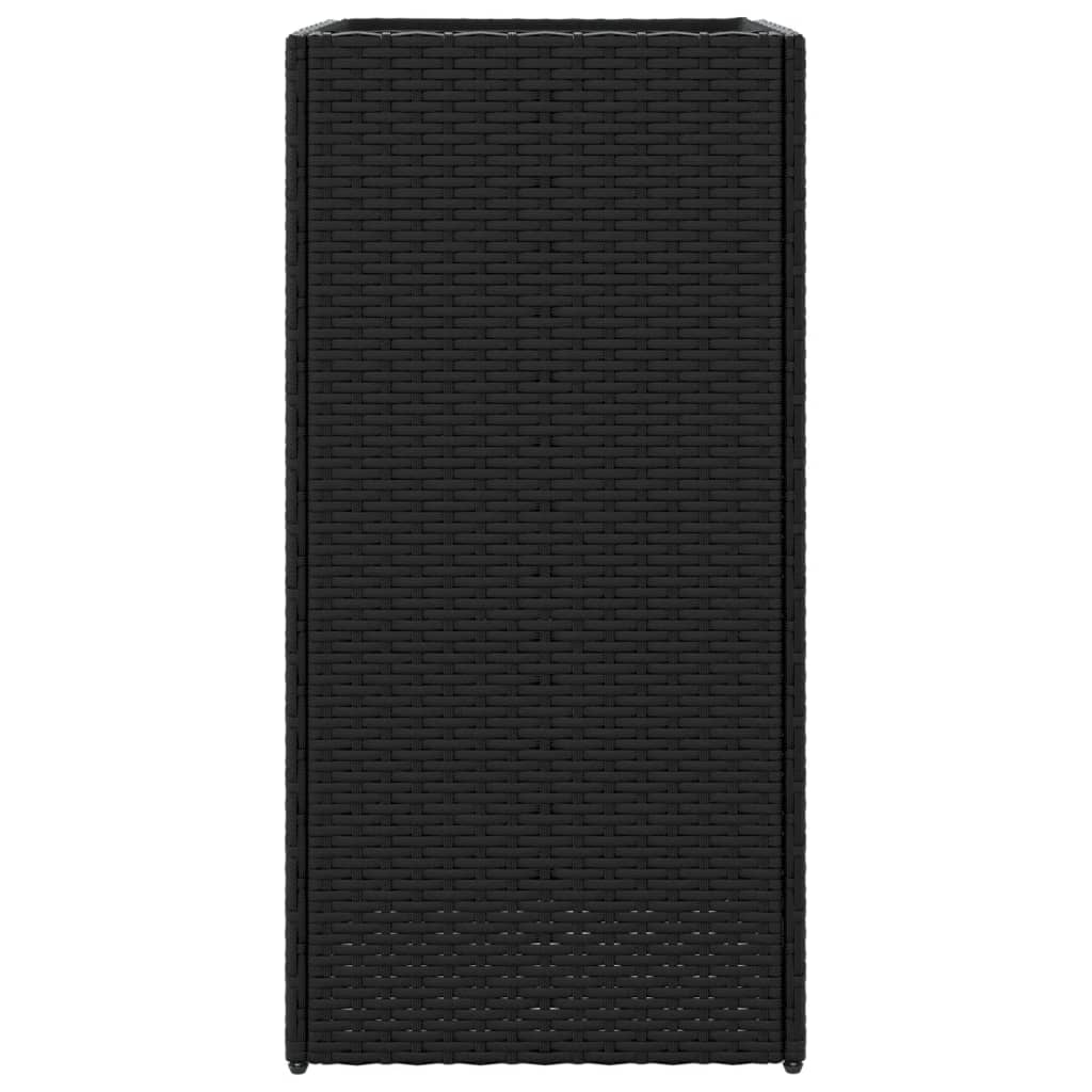 vidaXL Jardinières 2 pcs Noir 40x40x80 cm Résine tressée