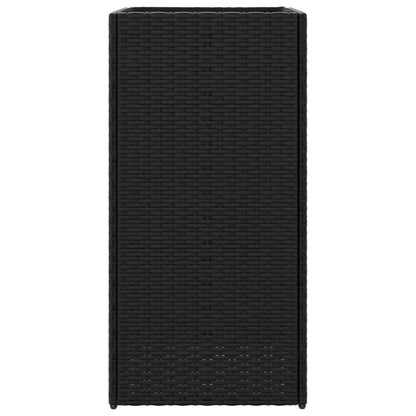 vidaXL Jardinières 2 pcs Noir 40x40x80 cm Résine tressée