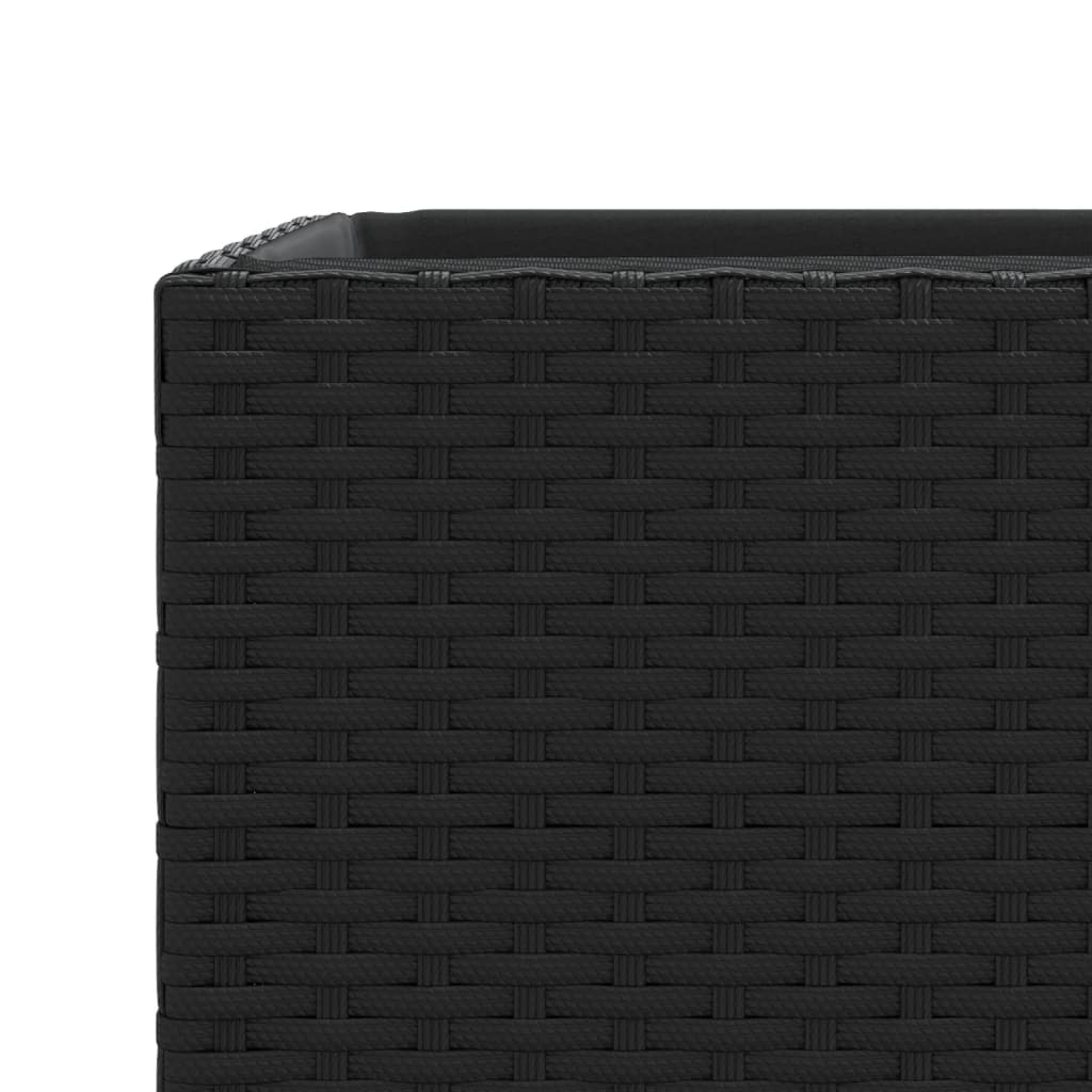 vidaXL Jardinières 2 pcs Noir 40x40x80 cm Résine tressée