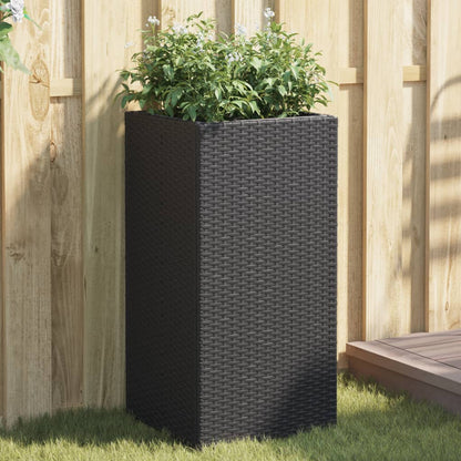 vidaXL Jardinières 2 pcs Noir 40x40x80 cm Résine tressée