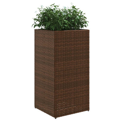 vidaXL Pflanzkübel 2 Stk. Braun 40x40x80 cm Poly Rattan