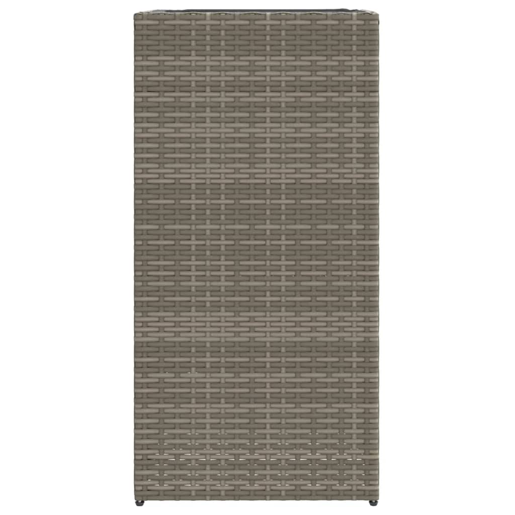 vidaXL Pflanzkübel 2 Stk. Grau 40x40x80 cm Poly Rattan