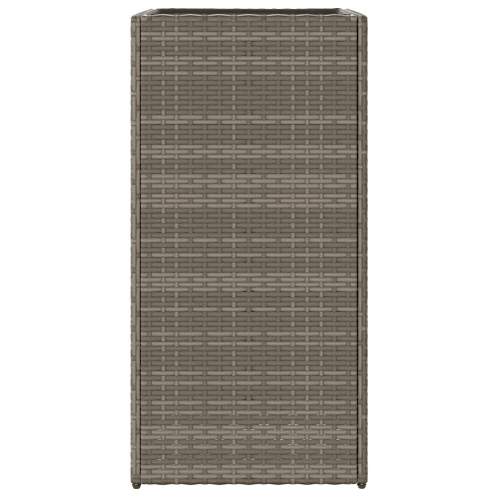 vidaXL Pflanzkübel 2 Stk. Grau 40x40x80 cm Poly Rattan