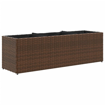 vidaXL Pflanzkübel mit 3 Töpfen 2 Stk. Braun 105x30x32 cm Poly Rattan