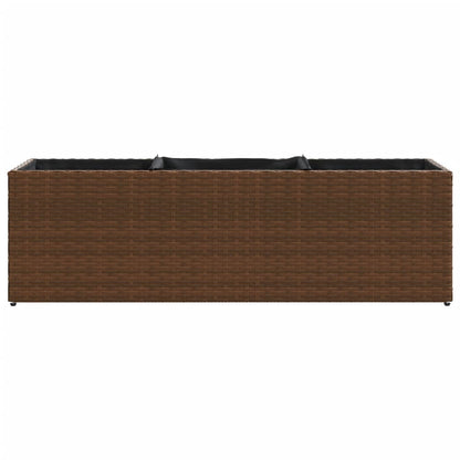 vidaXL Pflanzkübel mit 3 Töpfen 2 Stk. Braun 105x30x32 cm Poly Rattan