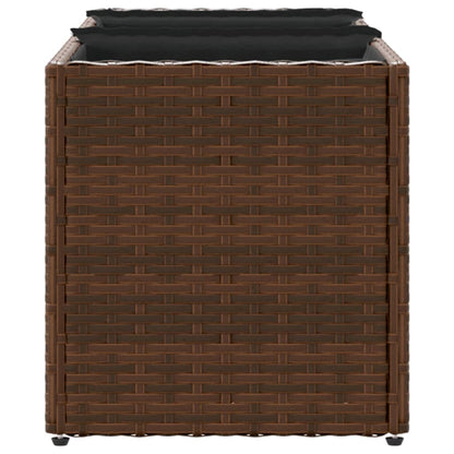vidaXL Pflanzkübel mit 3 Töpfen 2 Stk. Braun 105x30x32 cm Poly Rattan