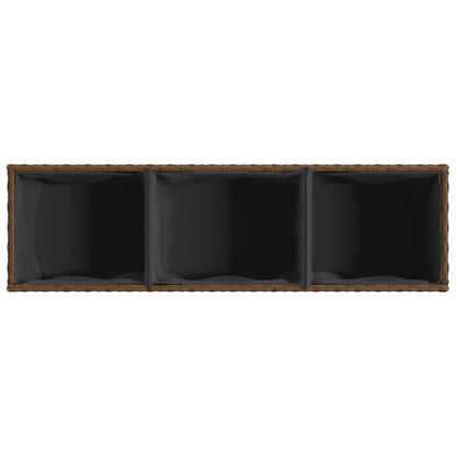 vidaXL Pflanzkübel mit 3 Töpfen 2 Stk. Braun 105x30x32 cm Poly Rattan