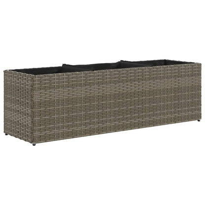 vidaXL Jardinières avec 3 pots 2 pcs Gris 105x30x32 cm Résine tressée