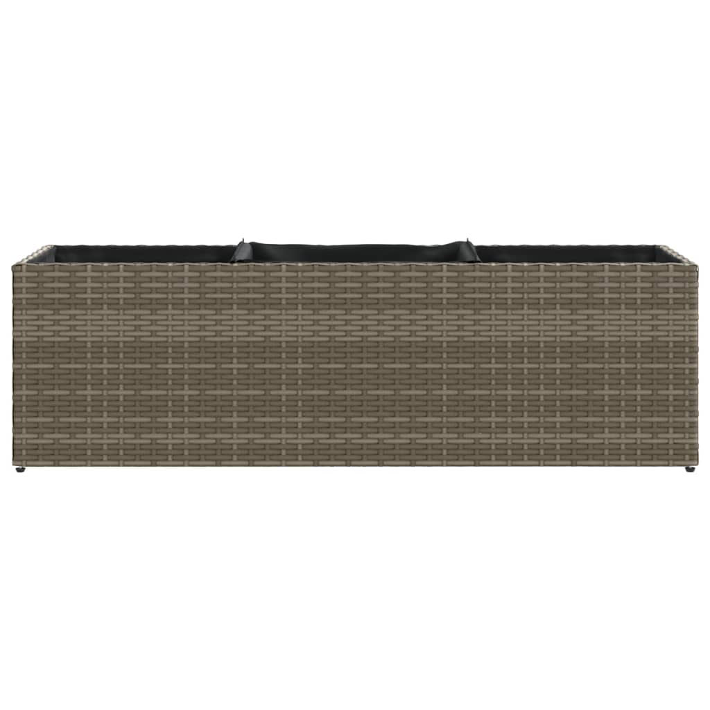 vidaXL Jardinières avec 3 pots 2 pcs Gris 105x30x32 cm Résine tressée