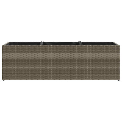 vidaXL Jardinières avec 3 pots 2 pcs Gris 105x30x32 cm Résine tressée