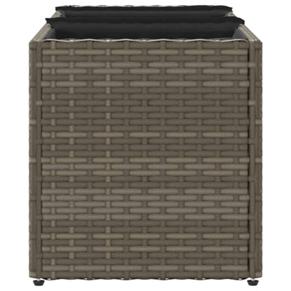 vidaXL Jardinières avec 3 pots 2 pcs Gris 105x30x32 cm Résine tressée