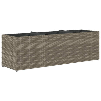 vidaXL Jardinières avec 3 pots 2 pcs Gris 105x30x32 cm Résine tressée