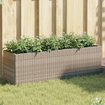 vidaXL Jardinières avec 3 pots 2 pcs Gris 105x30x32 cm Résine tressée