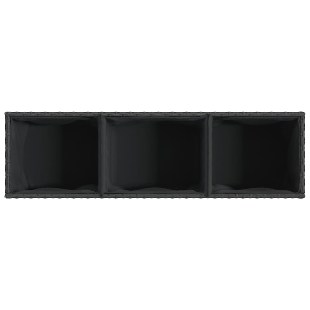 vidaXL Pflanzkübel mit Rollen 2 Stk. Schwarz 107x32x38 cm Poly Rattan
