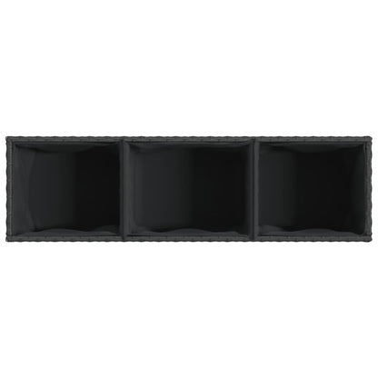 vidaXL Pflanzkübel mit Rollen 2 Stk. Schwarz 107x32x38 cm Poly Rattan