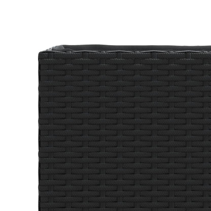 vidaXL Pflanzkübel mit Rollen 2 Stk. Schwarz 107x32x38 cm Poly Rattan