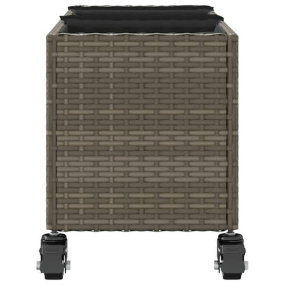 vidaXL Pflanzkübel mit Rollen 2 Stk. Grau 107x32x38 cm Poly Rattan