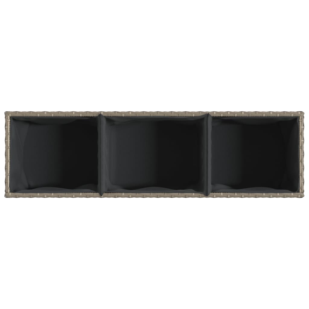 vidaXL Pflanzkübel mit Rollen 2 Stk. Grau 107x32x38 cm Poly Rattan