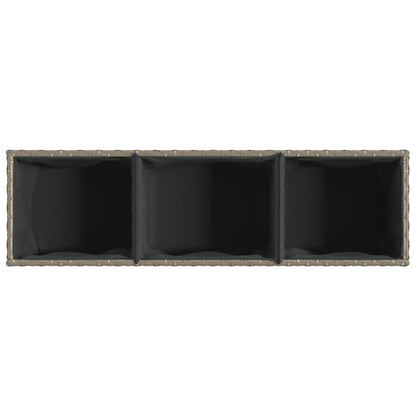 vidaXL Pflanzkübel mit Rollen 2 Stk. Grau 107x32x38 cm Poly Rattan
