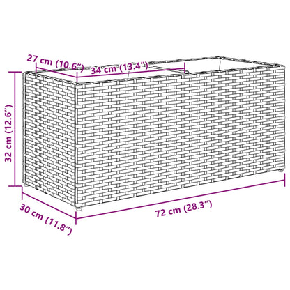 vidaXL Pflanzkübel mit 2 Töpfen 2 Stk. Schwarz 72x30x32 cm Poly Rattan