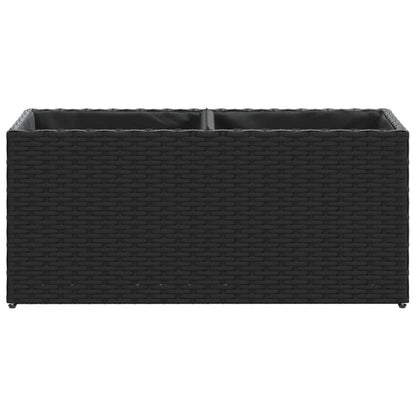vidaXL Pflanzkübel mit 2 Töpfen 2 Stk. Schwarz 72x30x32 cm Poly Rattan