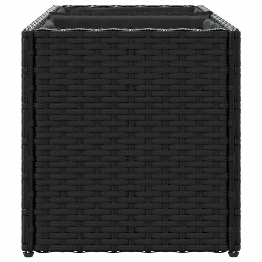 vidaXL Pflanzkübel mit 2 Töpfen 2 Stk. Schwarz 72x30x32 cm Poly Rattan