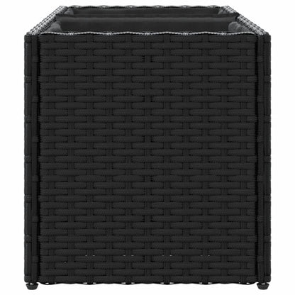 vidaXL Pflanzkübel mit 2 Töpfen 2 Stk. Schwarz 72x30x32 cm Poly Rattan
