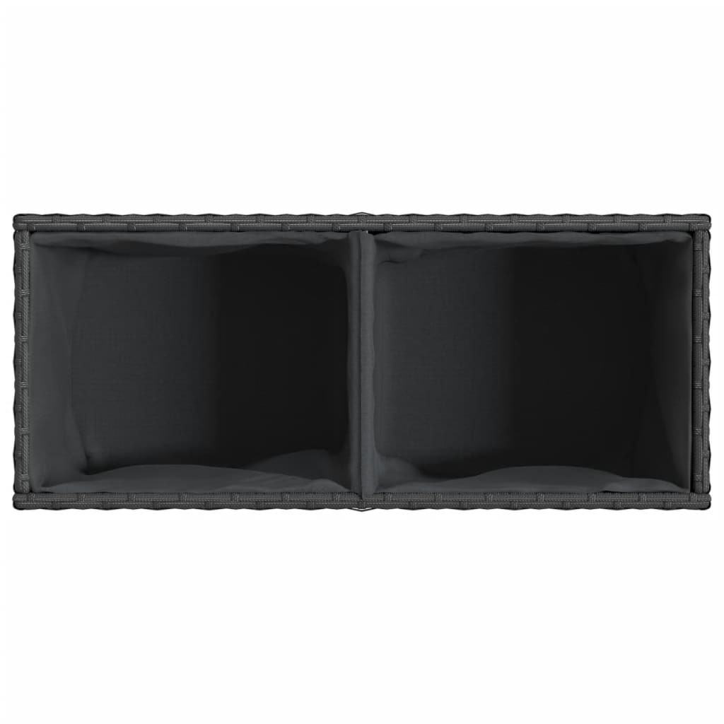 vidaXL Pflanzkübel mit 2 Töpfen 2 Stk. Schwarz 72x30x32 cm Poly Rattan