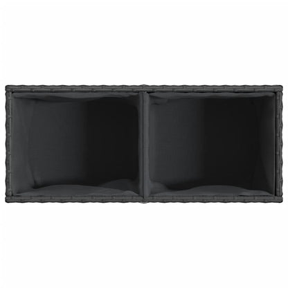 vidaXL Pflanzkübel mit 2 Töpfen 2 Stk. Schwarz 72x30x32 cm Poly Rattan