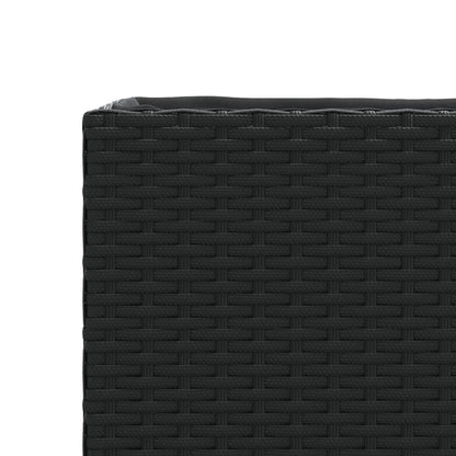 vidaXL Pflanzkübel mit 2 Töpfen 2 Stk. Schwarz 72x30x32 cm Poly Rattan