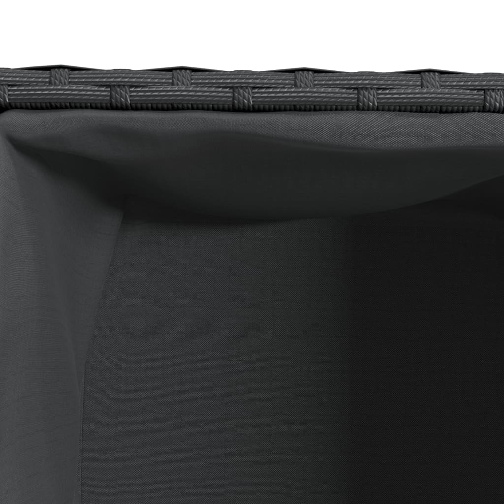 vidaXL Pflanzkübel mit 2 Töpfen 2 Stk. Schwarz 72x30x32 cm Poly Rattan